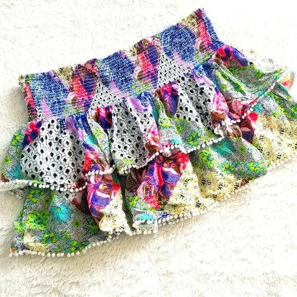 Victoria's Secret Vintage Swim Cover-up Ruffle Floral Patchwork Skirt Small NWT - Picture 9 of 12